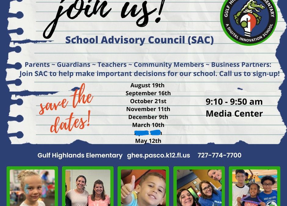Join Us!  School Advisory Council (SAC)