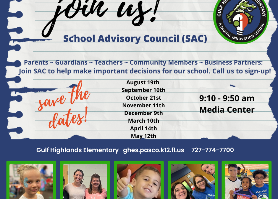 Join Us! School Advisory Council (SAC)
